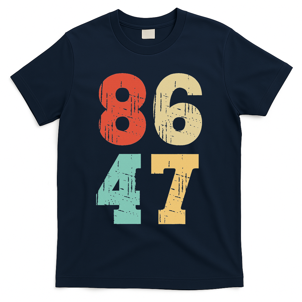 Vintage Classic 86 47 Anti Trump T-Shirt - Navy