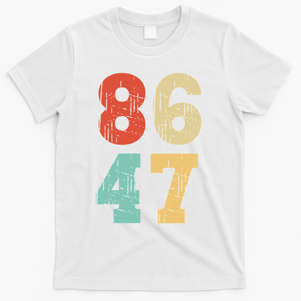 Vintage Classic 86 47 Anti Trump T-Shirt - White