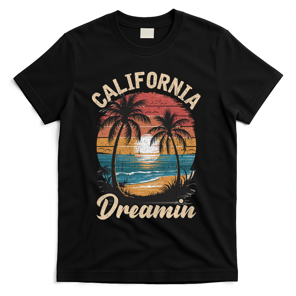 Vintage California Dreamin T-Shirt - Black