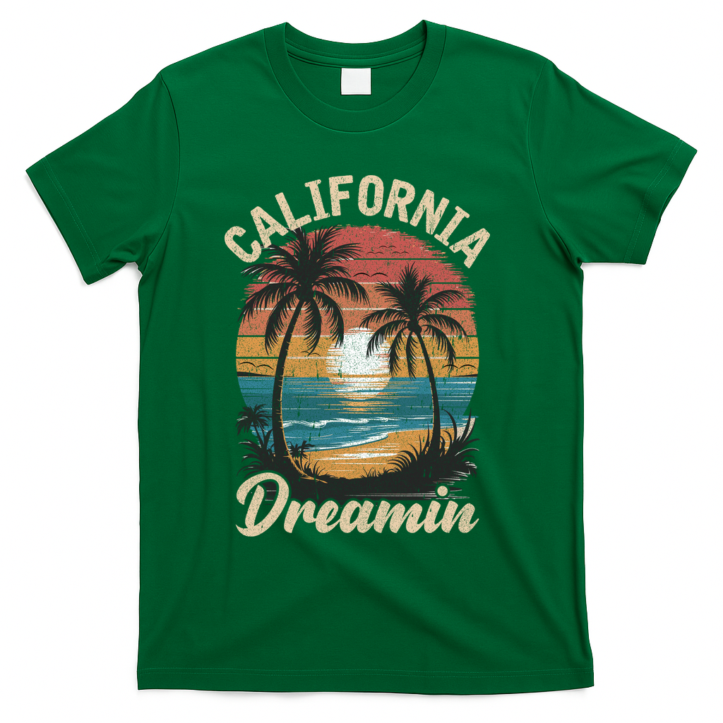 Vintage California Dreamin T-Shirt - Green