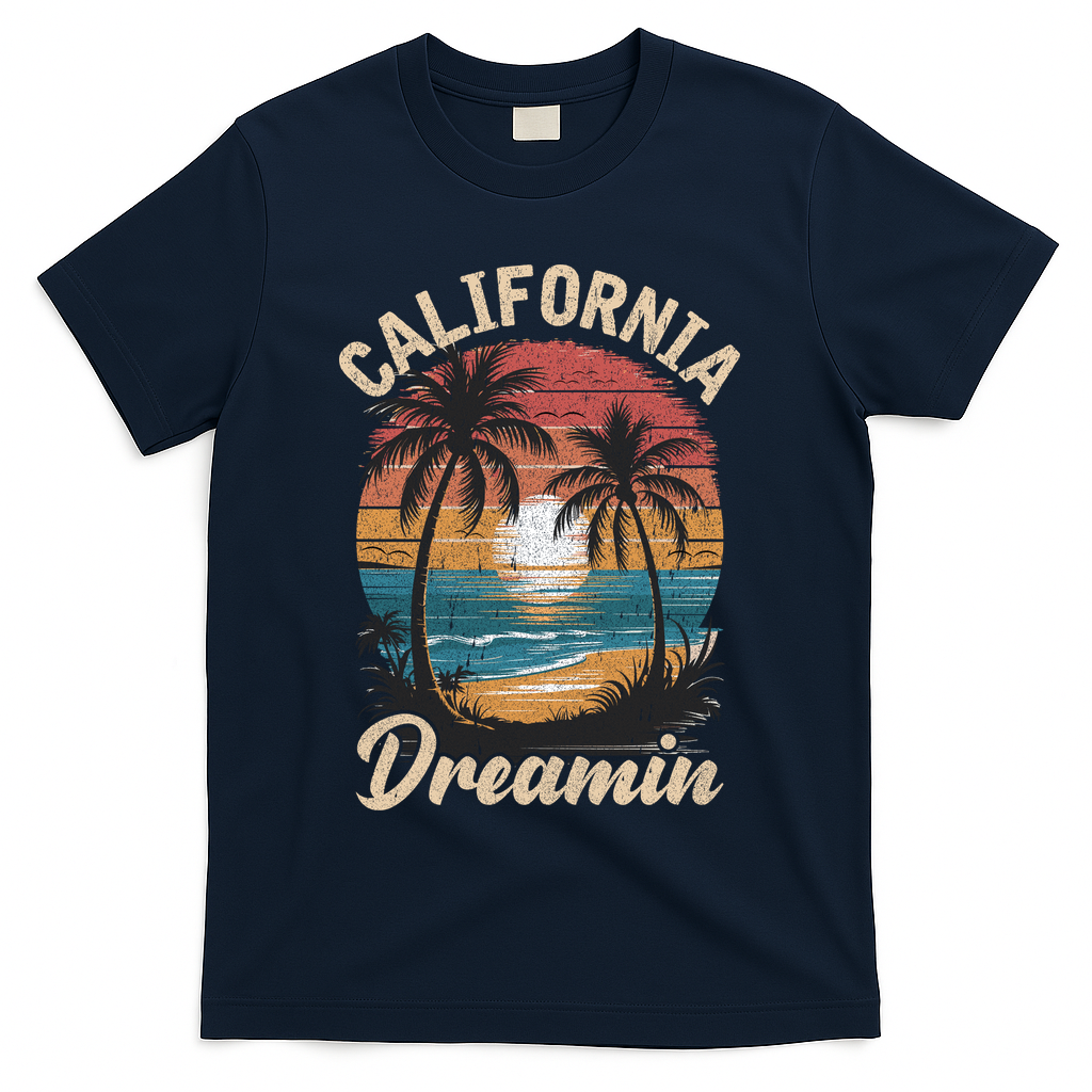 Vintage California Dreamin T-Shirt - Navy