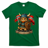 Viking Cat Norway Norwegian T-Shirt - Irish Green
