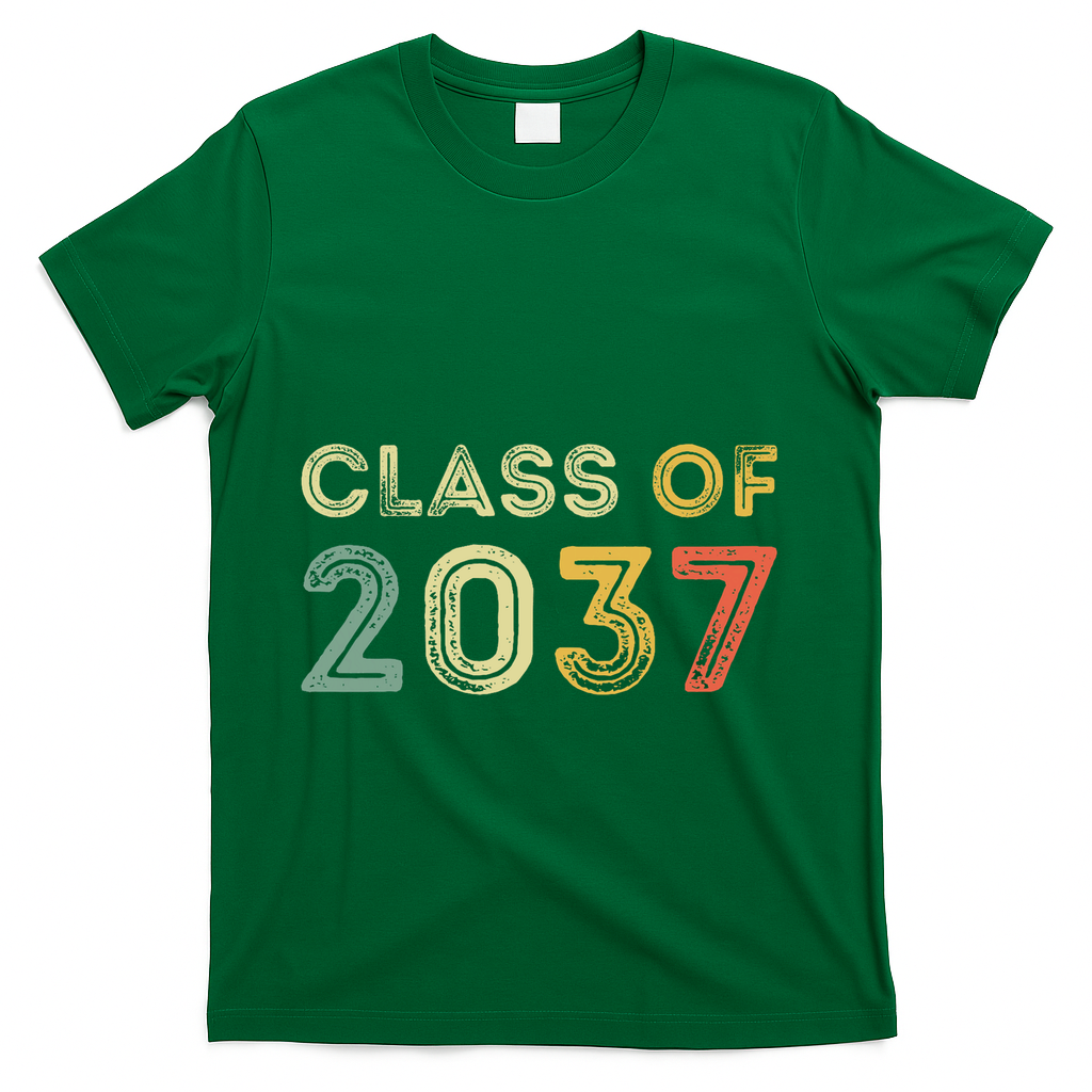 Vintage Class Of 2037 Graduation Senior 2037 T-Shirt - Green