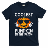 Vintage Coolest Pumpkin In The Patch Halloween Autumn Funny Gift T-Shirt - Navy