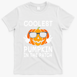 Vintage Coolest Pumpkin In The Patch Halloween Autumn Funny Gift T-Shirt - White