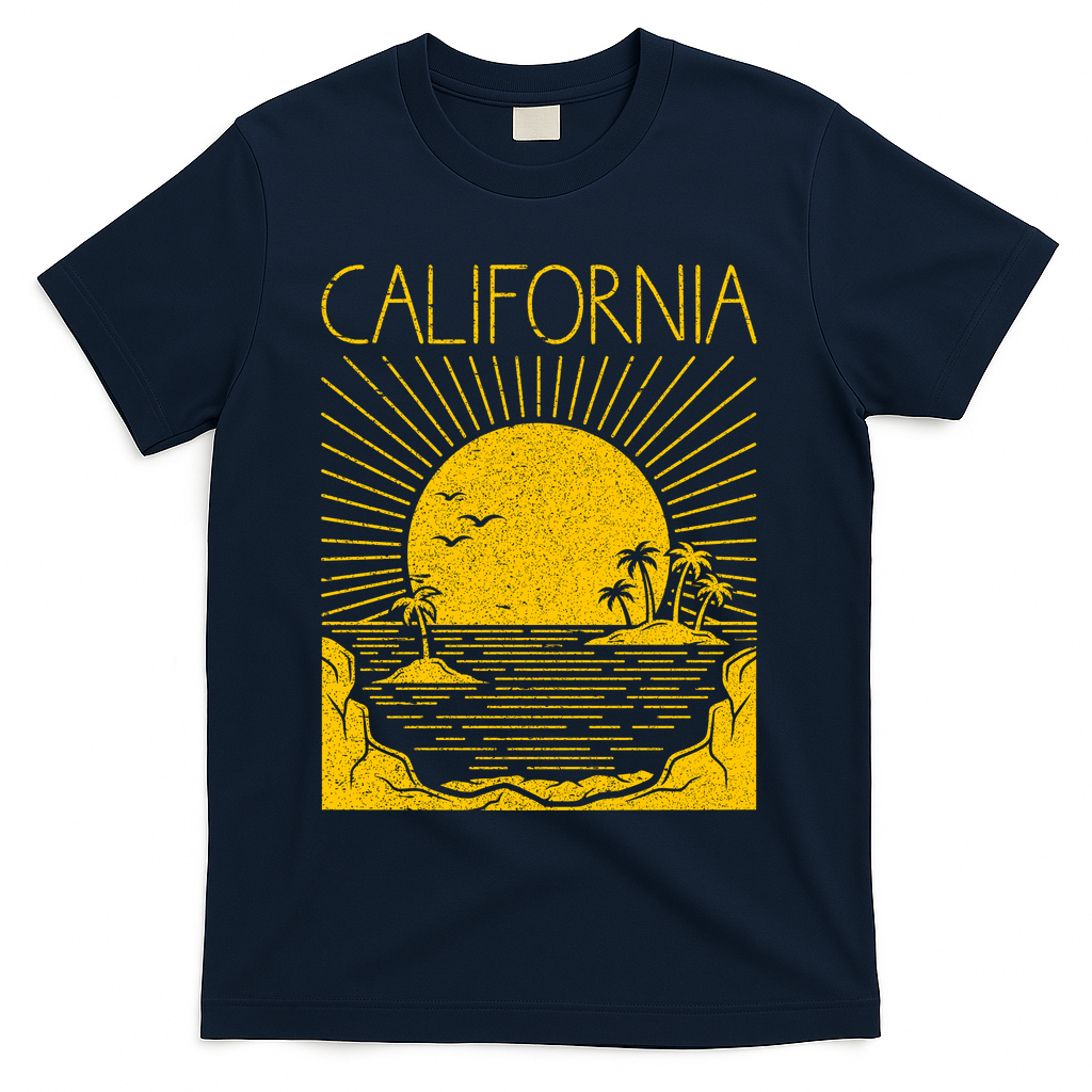 Vintage California Rising Sun T-Shirt - Navy