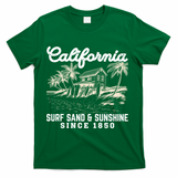 Vintage California Summer Beach Vibes Vacation T-Shirt - Green