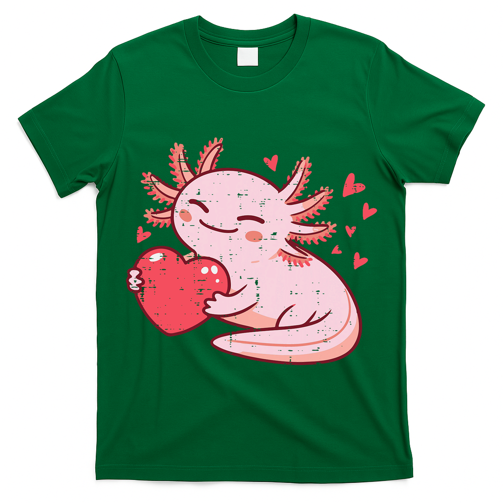 Valentines Day Axolotl Heart Cute  T-Shirt