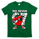 Valentines Day Hearts Dabbing Six Seven 67 Meme T-Shirt