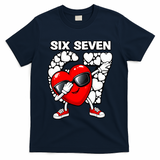 Valentines Day Hearts Dabbing Six Seven 67 Meme T-Shirt