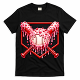 Valentines Day Love Baseball Ice Cream Drip Heart T-Shirt