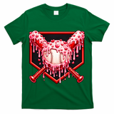 Valentines Day Love Baseball Ice Cream Drip Heart T-Shirt