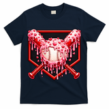 Valentines Day Love Baseball Ice Cream Drip Heart T-Shirt