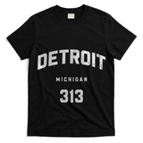 Vintage Detroit Michigan 313 Area Code Souvenir T-Shirt