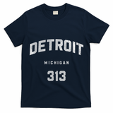 Vintage Detroit Michigan 313 Area Code Souvenir T-Shirt