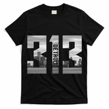 Vintage Detroit Michigan 313 Area Code Skyline T-Shirt