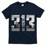 Vintage Detroit Michigan 313 Area Code Skyline T-Shirt