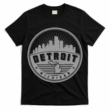 Vintage Detroit Michigan Skyline Emblem T-Shirt