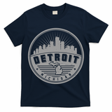 Vintage Detroit Michigan Skyline Emblem T-Shirt