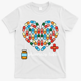 Valentines Day Pharmacy Life Pill Heart Pharmacist T-Shirt - White