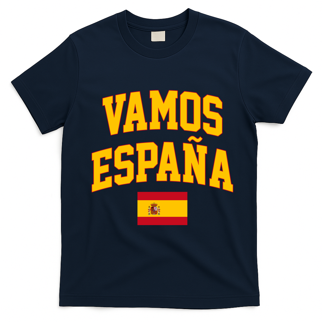 Vamos Espana Flag Spain Pride Spanish T-Shirt - Navy Blue