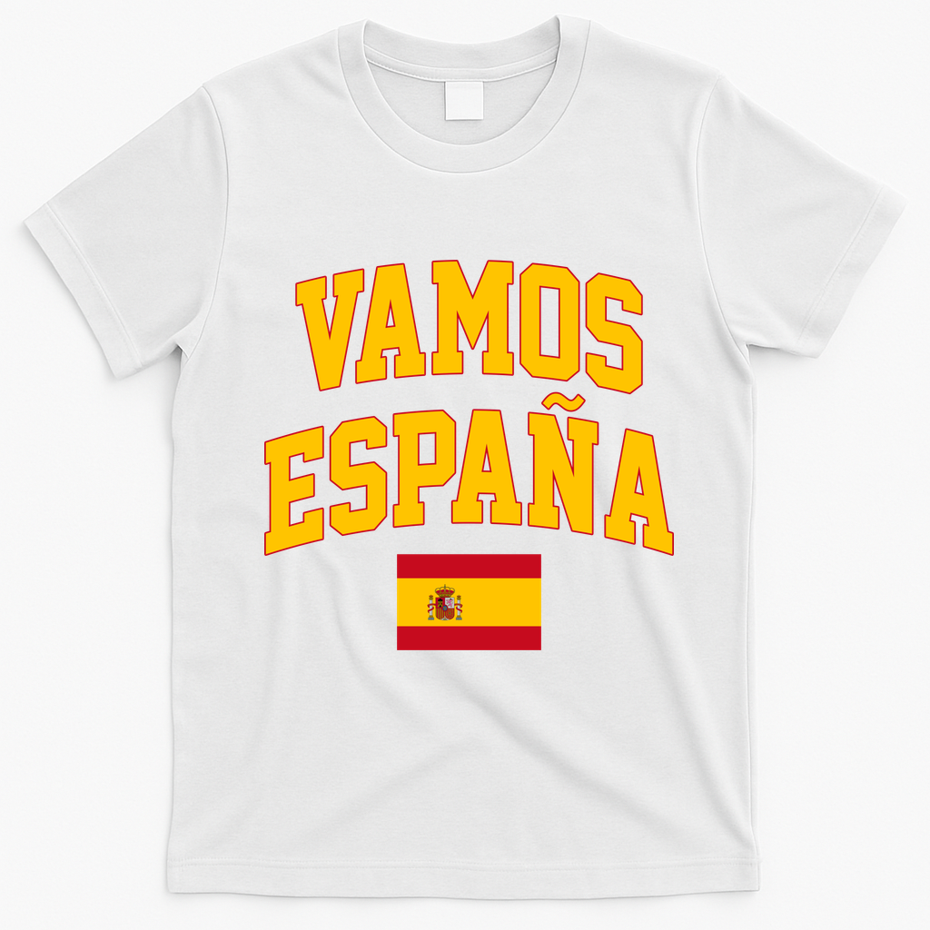 Vamos Espana Flag Spain Pride Spanish T-Shirt - White