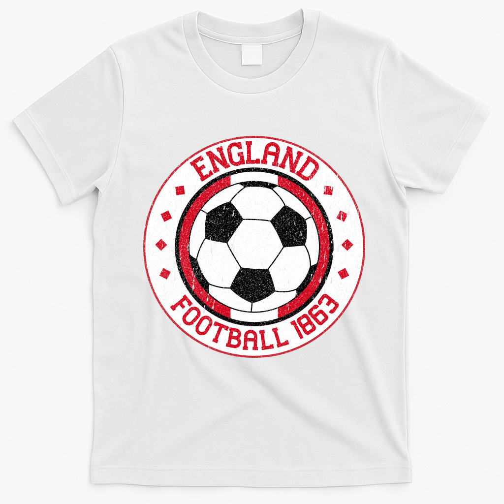 Vintage England Football 1863 Soccer Apparel T-Shirt - White