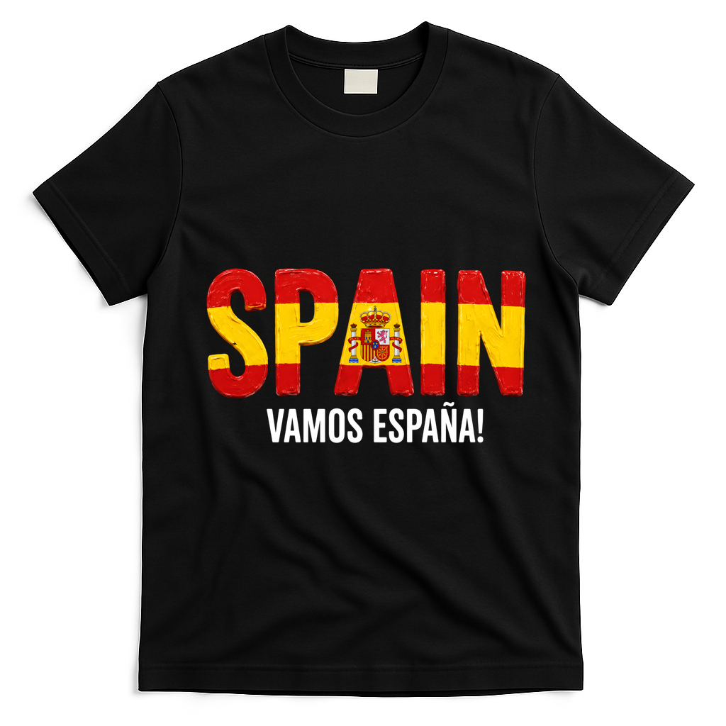 Vamos España! Spain Warm Up Soccer Espana T-Shirt - Black