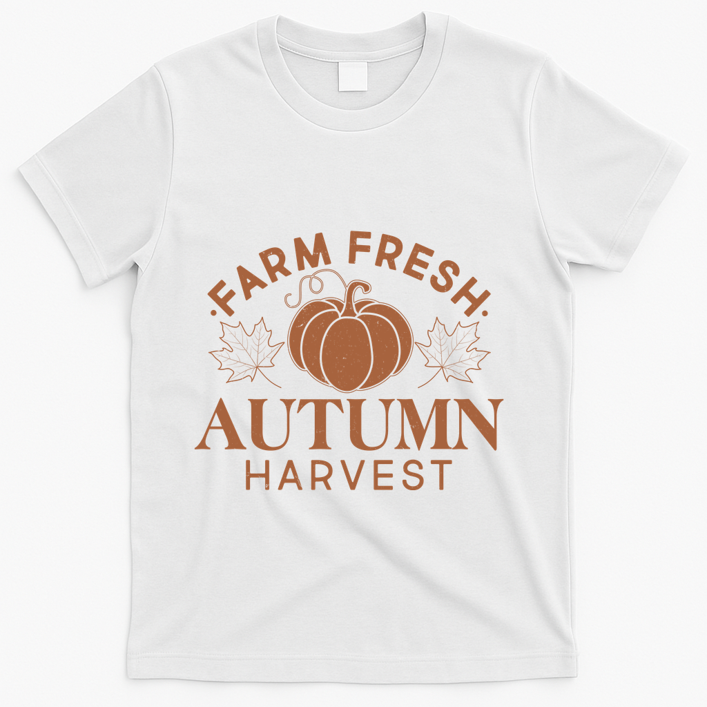 Vintage Farm Fresh Autumn Harvest T-Shirt - White