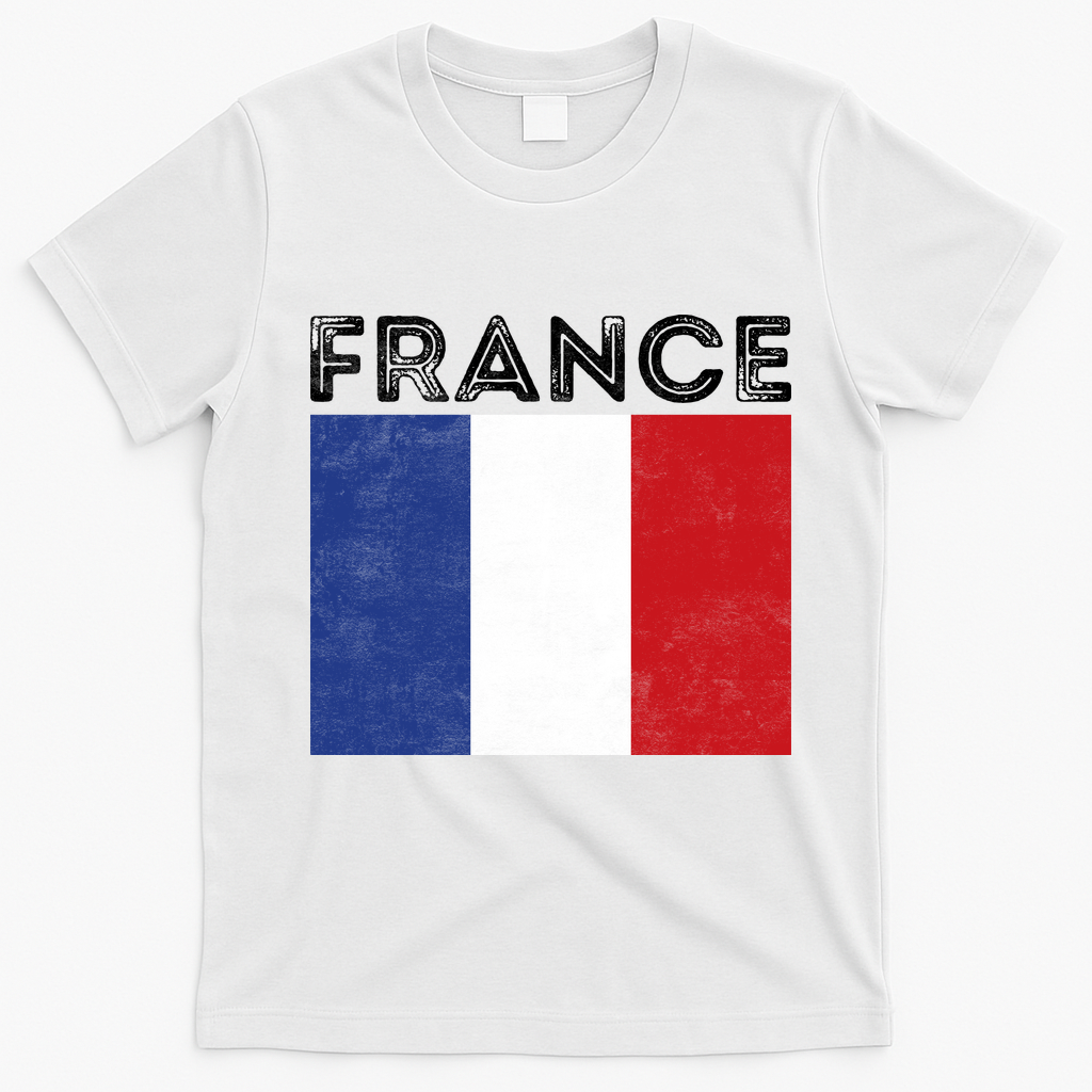 Vintage French Flag France Fan T-Shirt - White