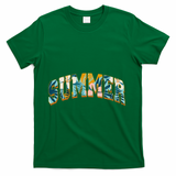 Vintage Floral Flower Pattern Summer T-Shirt - Green