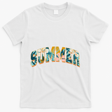 Vintage Floral Flower Pattern Summer T-Shirt - White