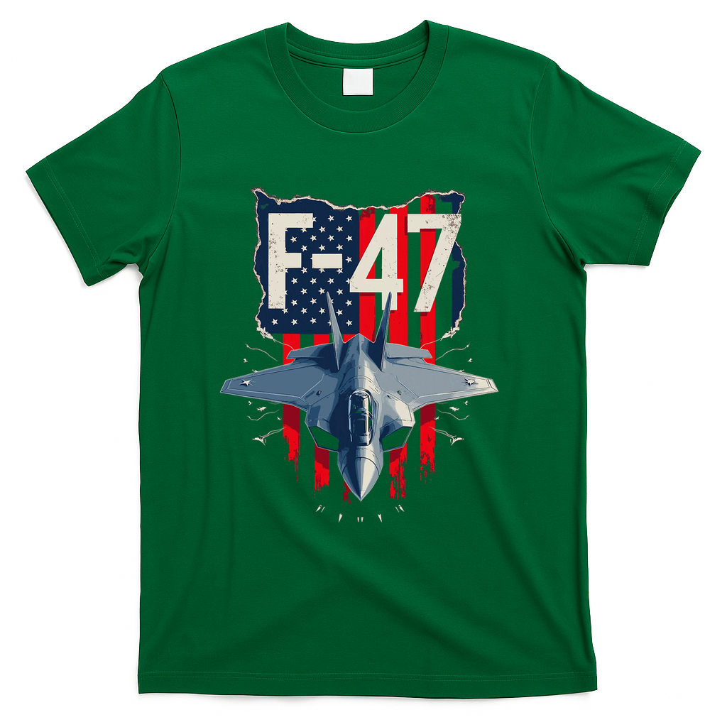 Vintage F47 Fighter Jet Trump F 47 Jet Fighter Aircraft Usa T-Shirt - Green