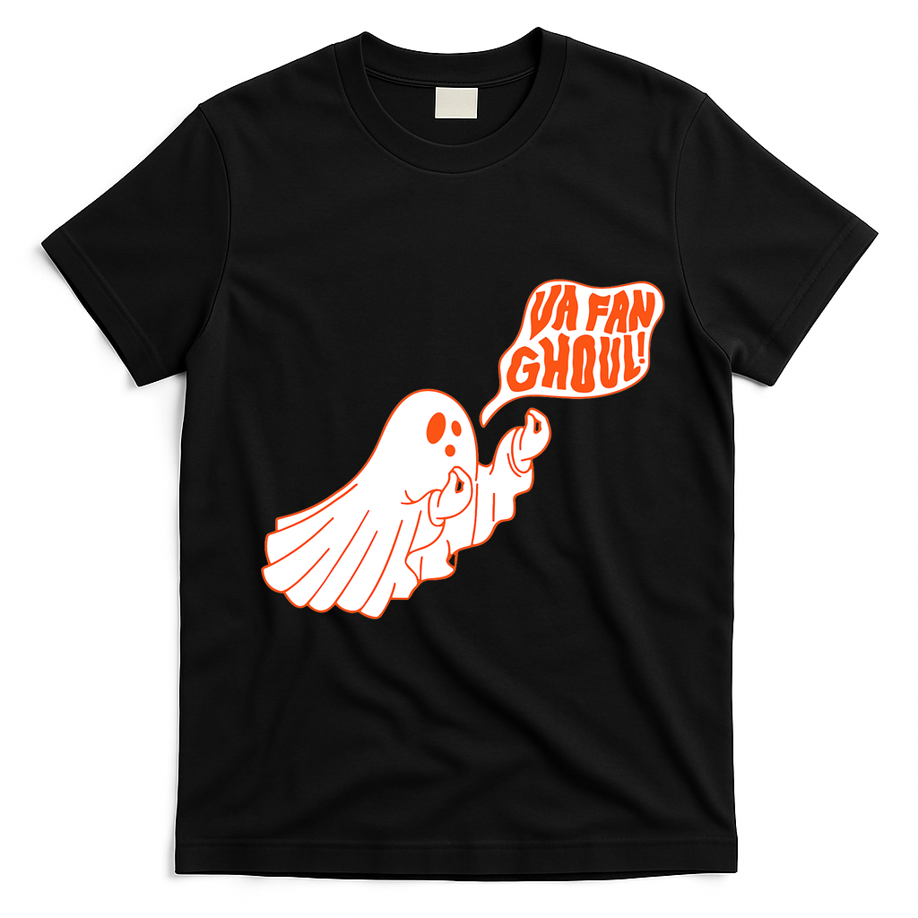 Va Fan Ghoul Italian Funny Halloween Ghost T-Shirt - Black