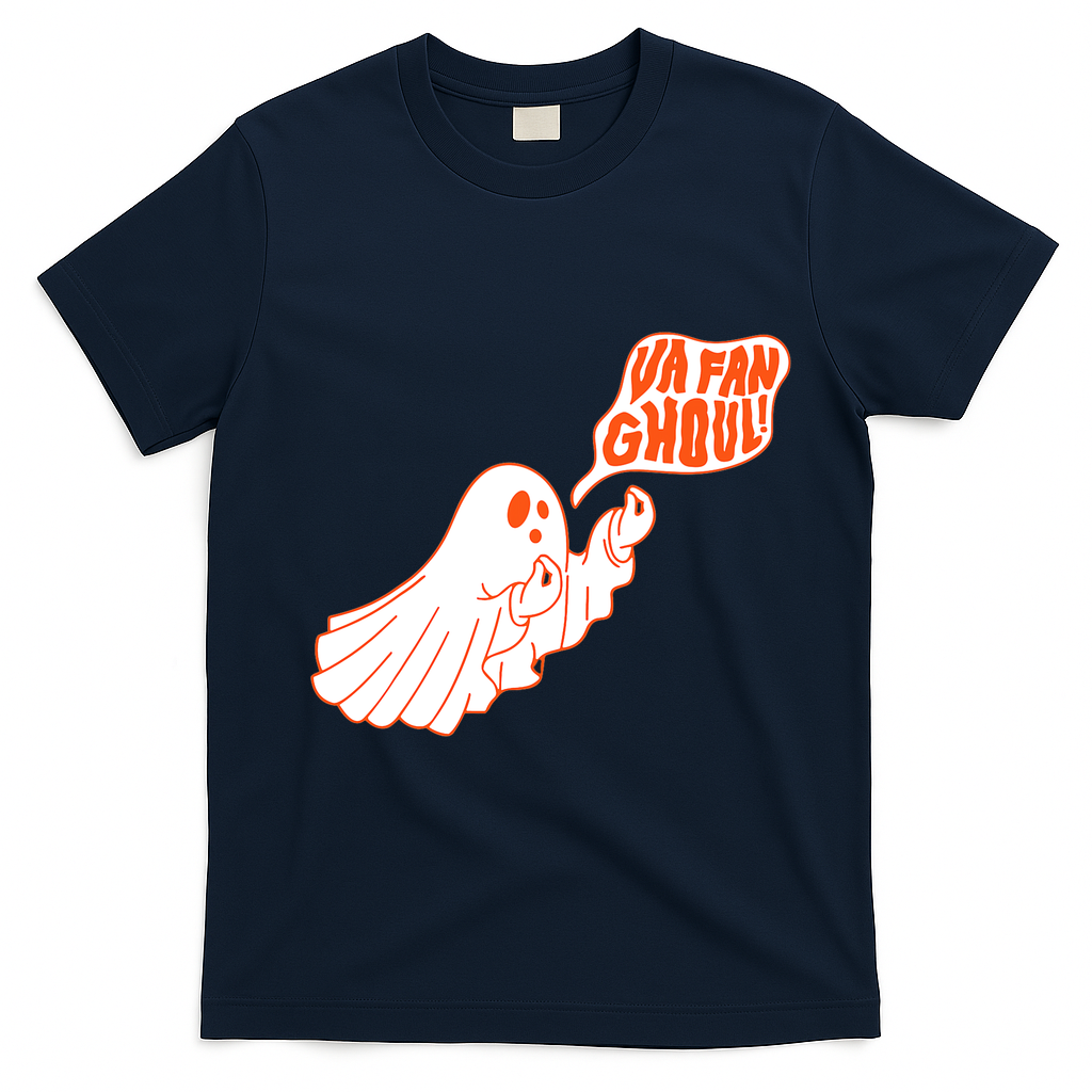 Va Fan Ghoul Italian Funny Halloween Ghost T-Shirt - Navy Blue