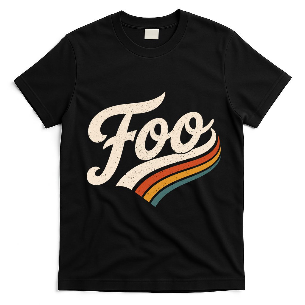 Vintage Foo Name Retro Style T-Shirt - Black