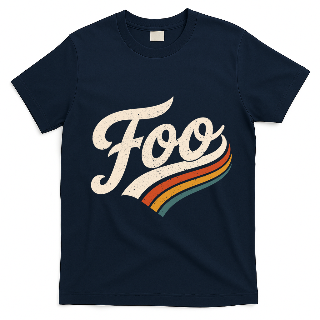 Vintage Foo Name Retro Style T-Shirt - Navy Blue