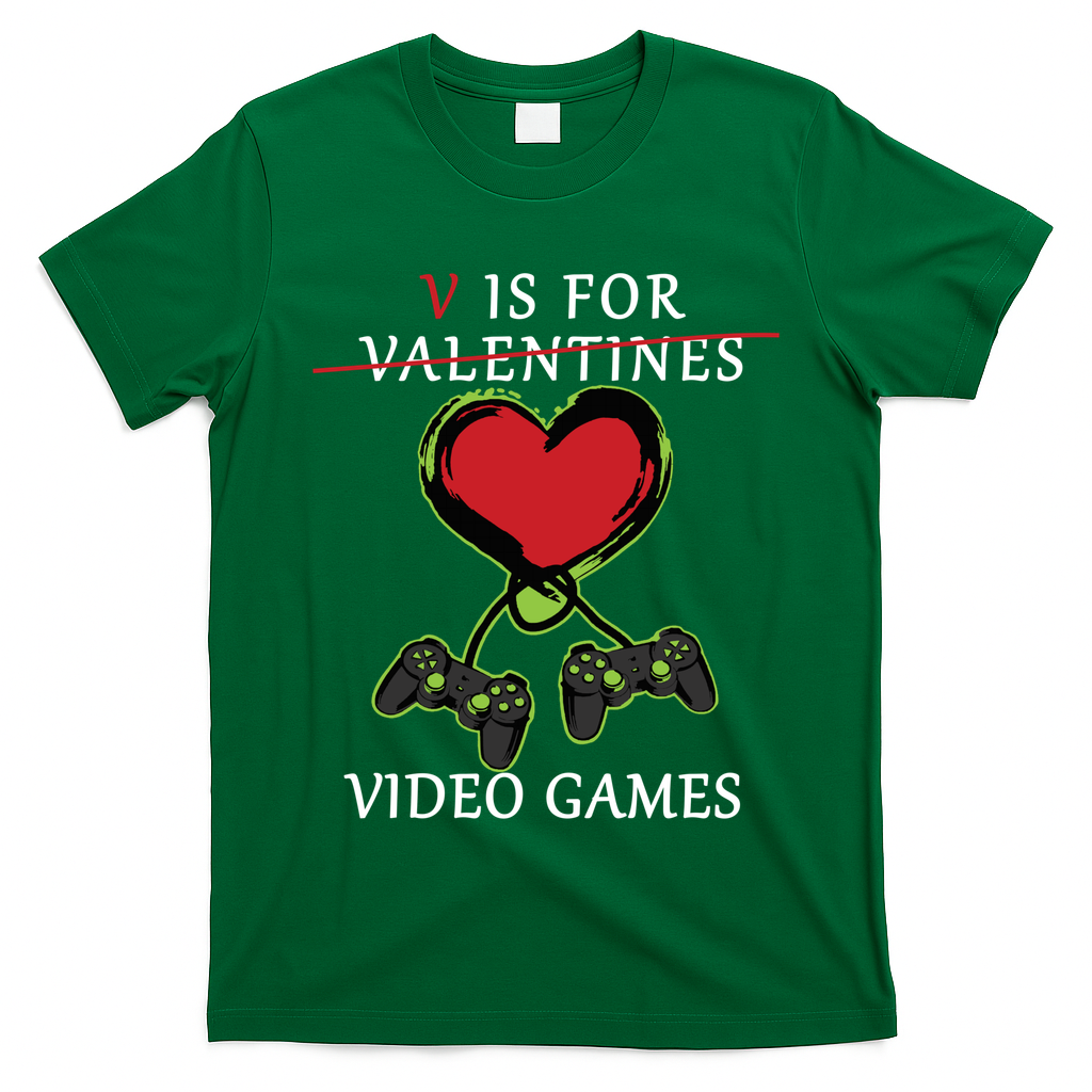 V Is For Video Games Anti Valentines T-Shirt