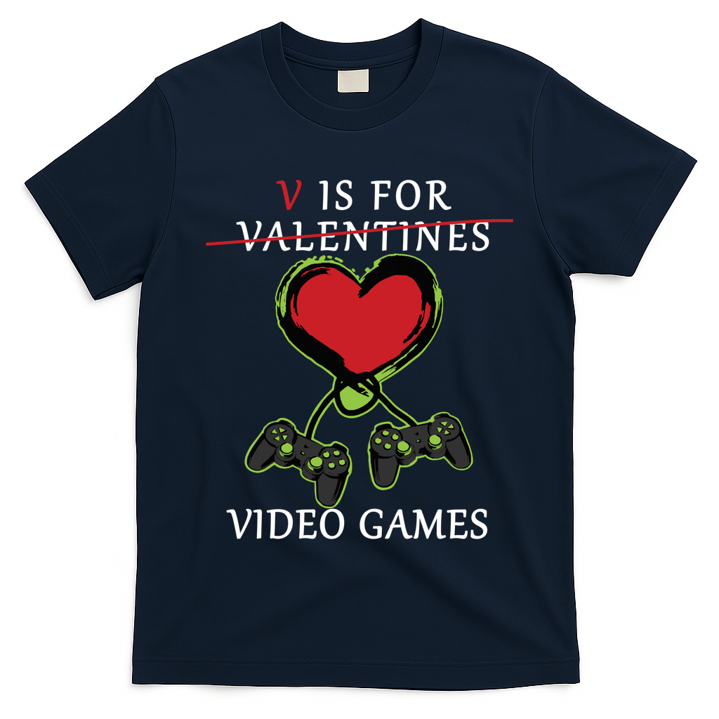 V Is For Video Games Anti Valentines T-Shirt