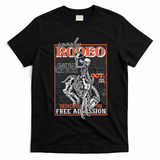 Vintage Funny Western Skeleton Halloween Cowboy Spooky Rodeo T-Shirt - Black