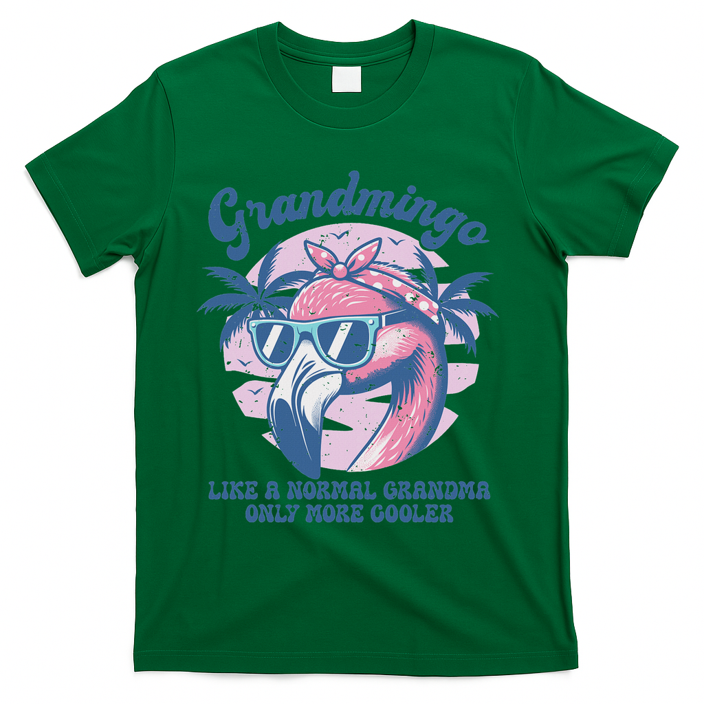 Vintage Grandmingo Flamingo Grandma Summer Vacation Women T-Shirt - Green