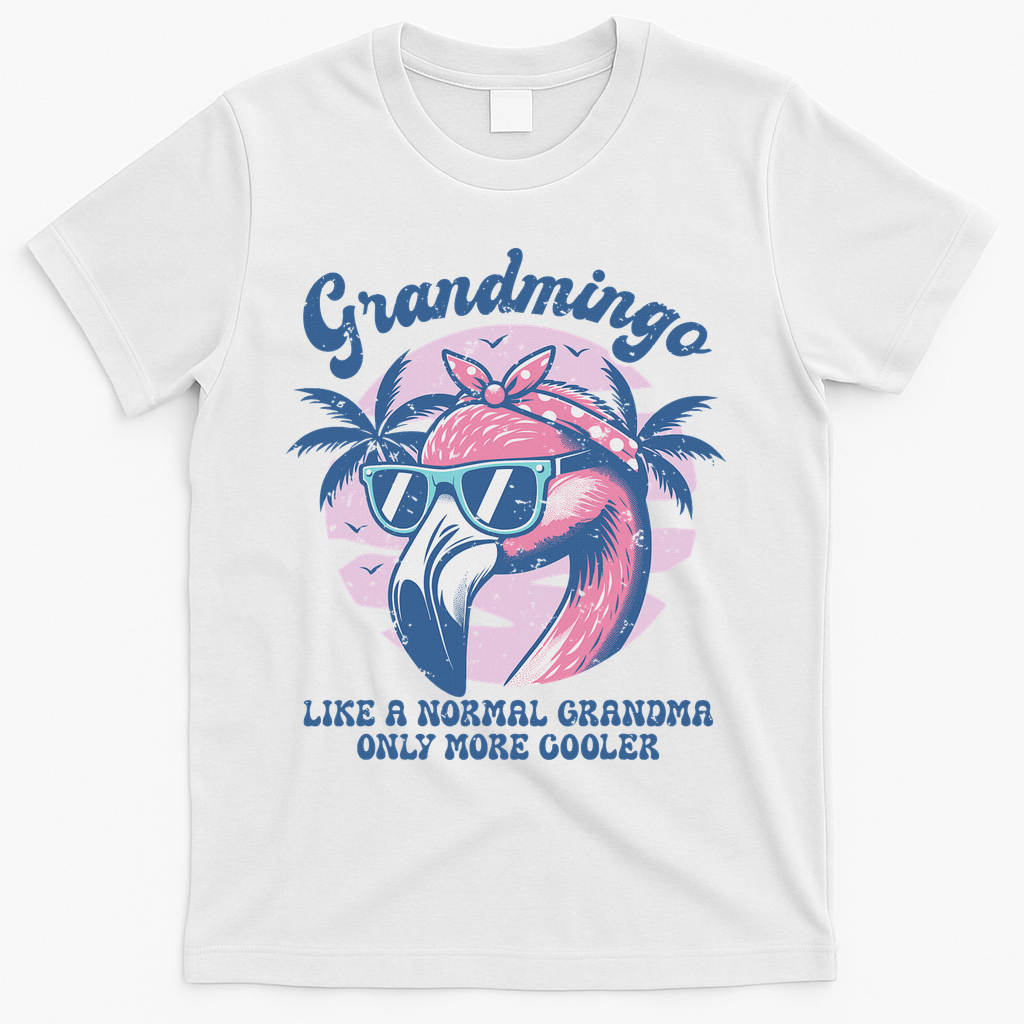 Vintage Grandmingo Flamingo Grandma Summer Vacation Women T-Shirt - White