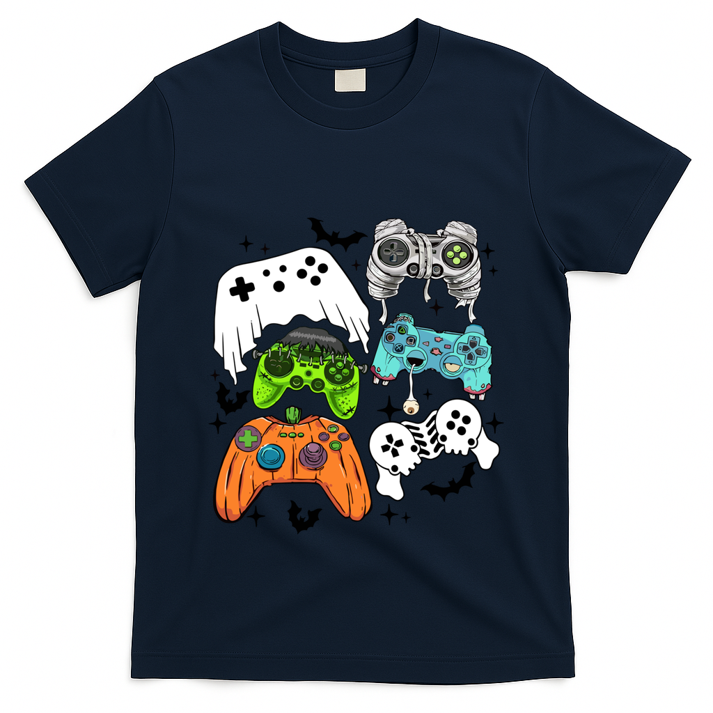 Video Game Halloween Skeleton Zombie Gaming Controllers Gift T-Shirt