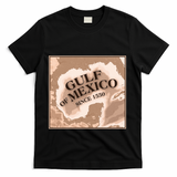 Vintage Gulf Of Mexico Since 1550 Map T-Shirt - Black