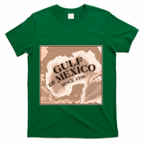 Vintage Gulf Of Mexico Since 1550 Map T-Shirt - Green