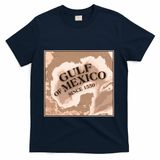 Vintage Gulf Of Mexico Since 1550 Map T-Shirt - Navy