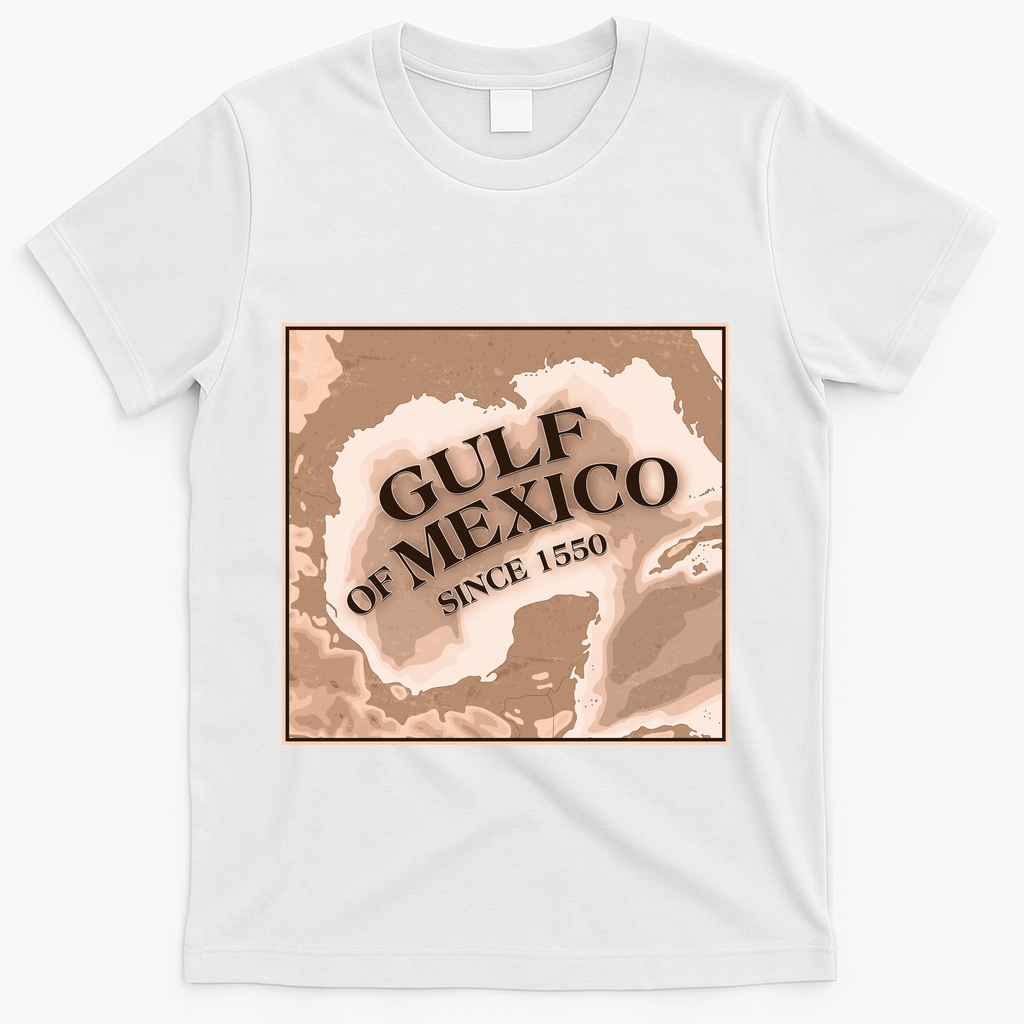 Vintage Gulf Of Mexico Since 1550 Map T-Shirt - White