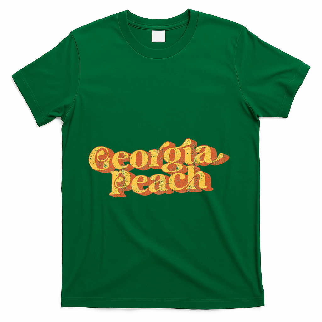 Vintage Georgia Peach 70s Summer T-Shirt - Green