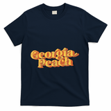 Vintage Georgia Peach 70s Summer T-Shirt - Navy