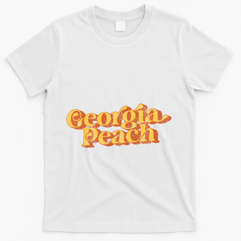 Vintage Georgia Peach 70s Summer T-Shirt - White